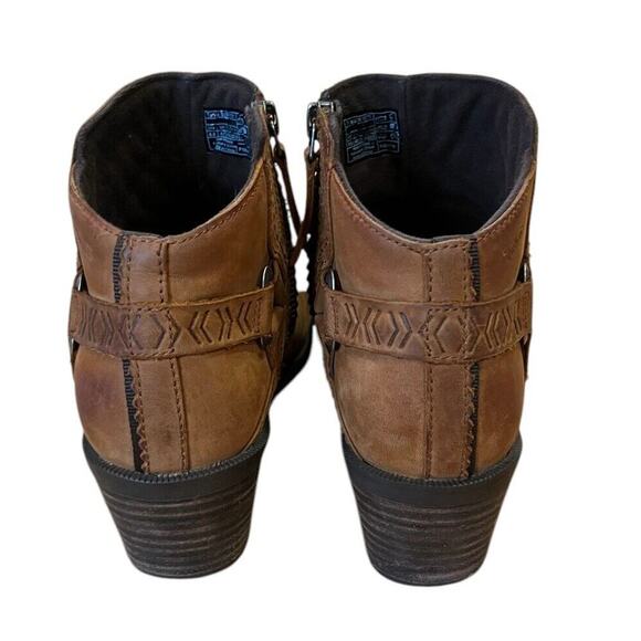 Teva Foxy Womens Ankle Boots Brown Leather Distressed Harness Zip Shoe Size 6.5 - Picture 5 of 9